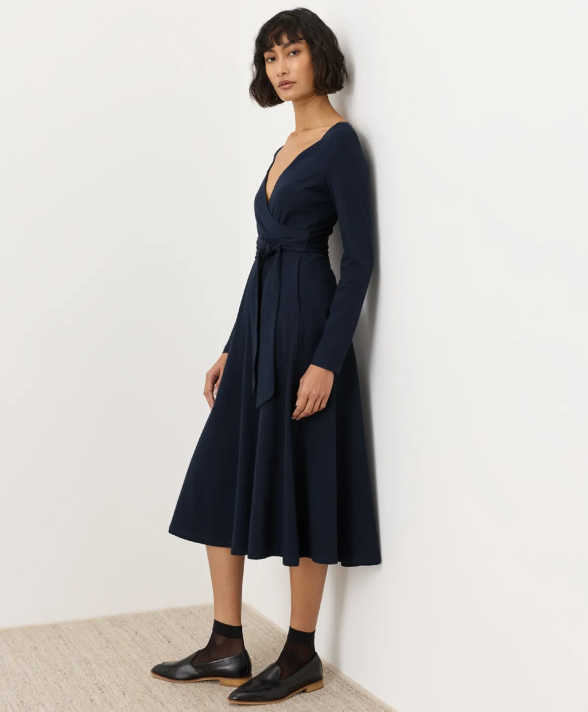 Organic Fit & Flare Wrap Dress