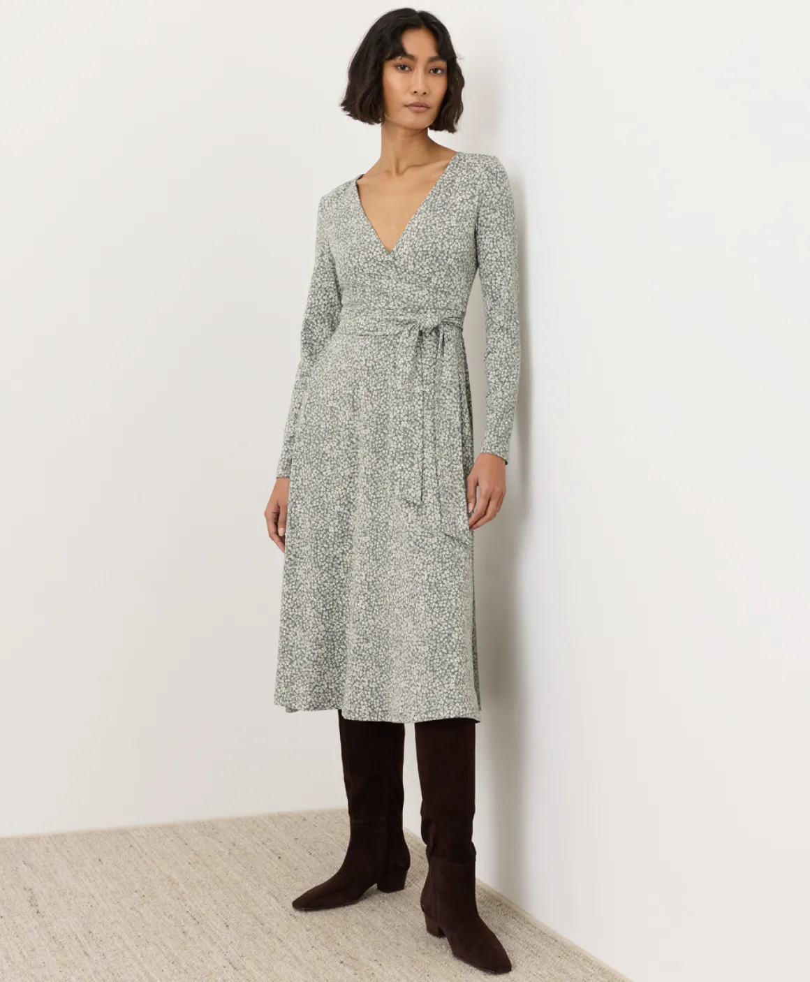 Organic Fit & Flare Wrap Dress