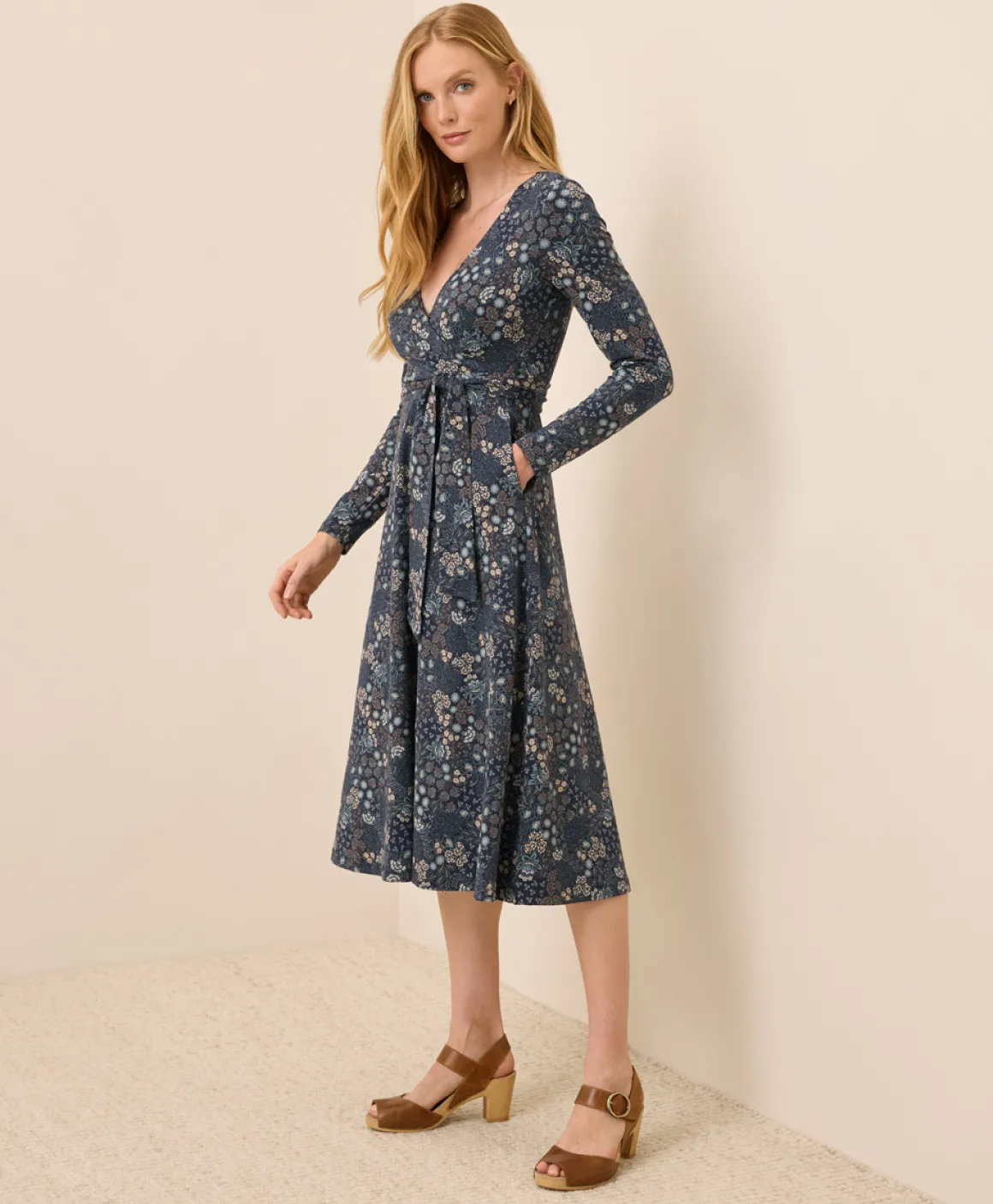 Organic Fit & Flare Wrap Dress