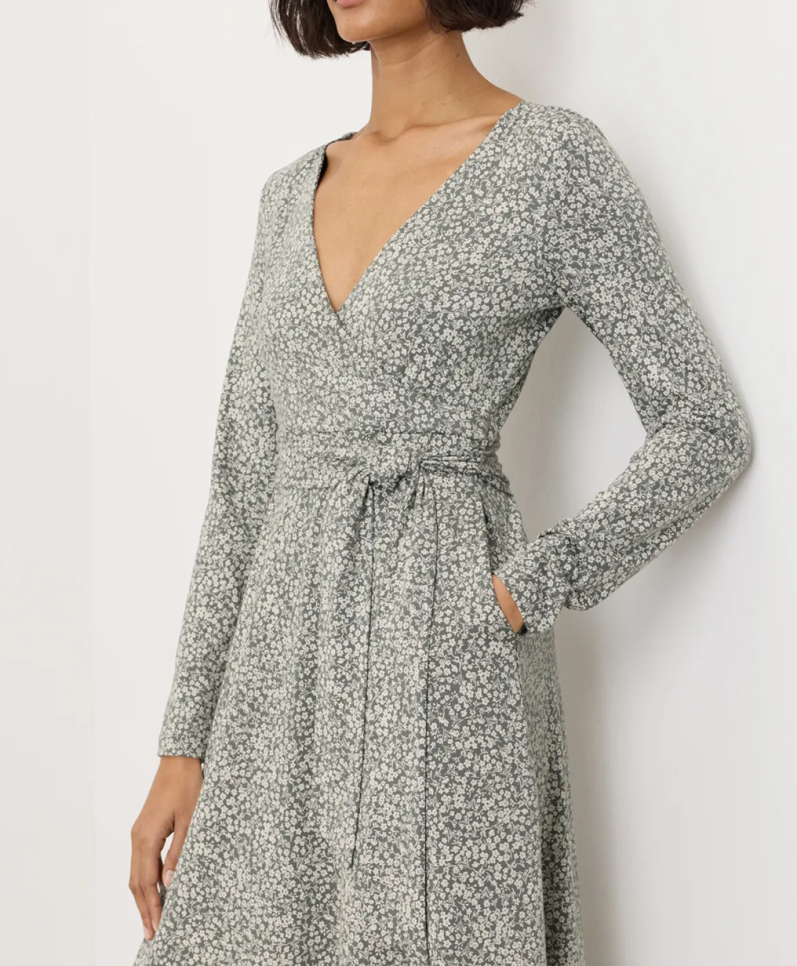Organic Fit & Flare Wrap Dress