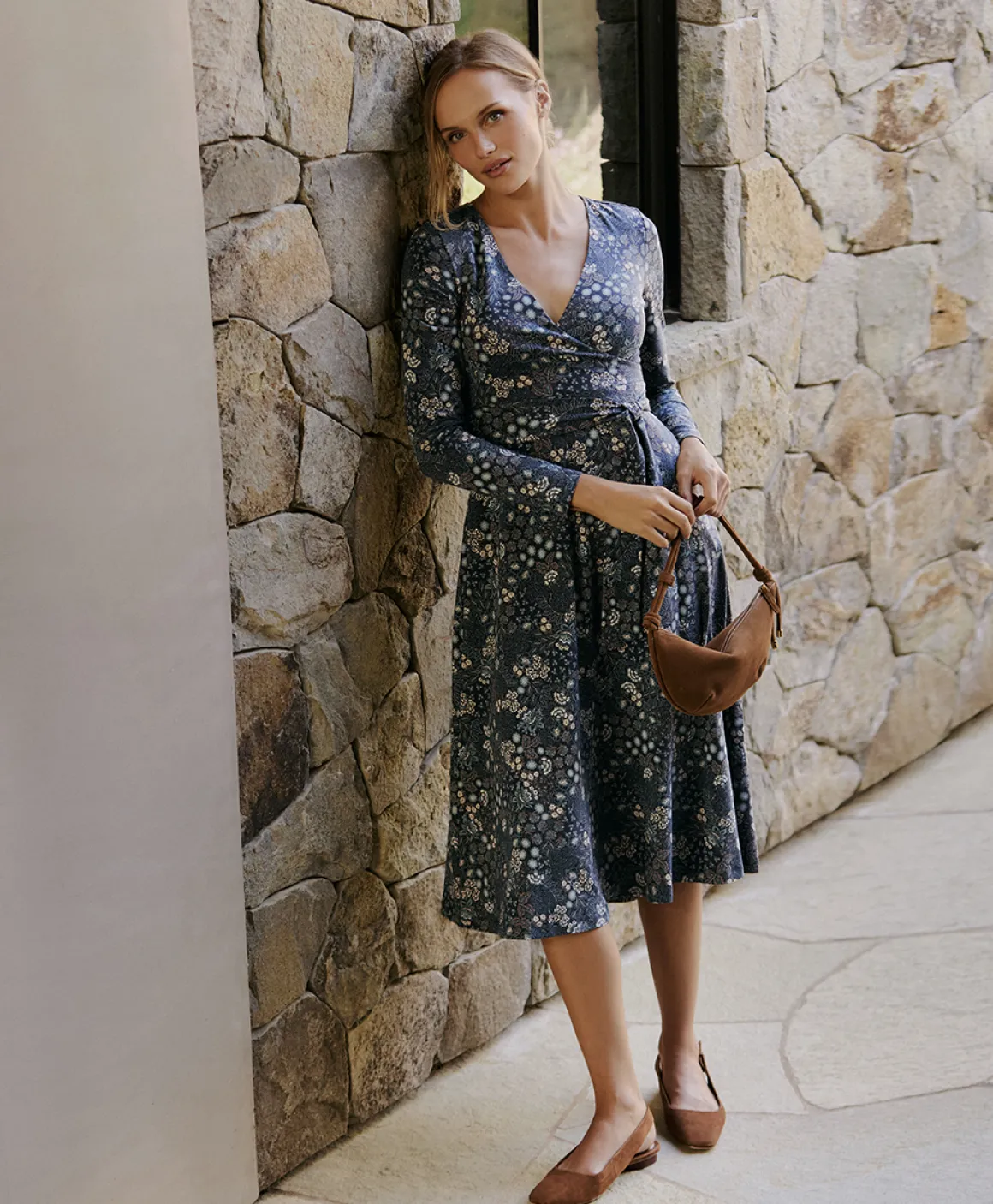 Organic Fit & Flare Wrap Dress
