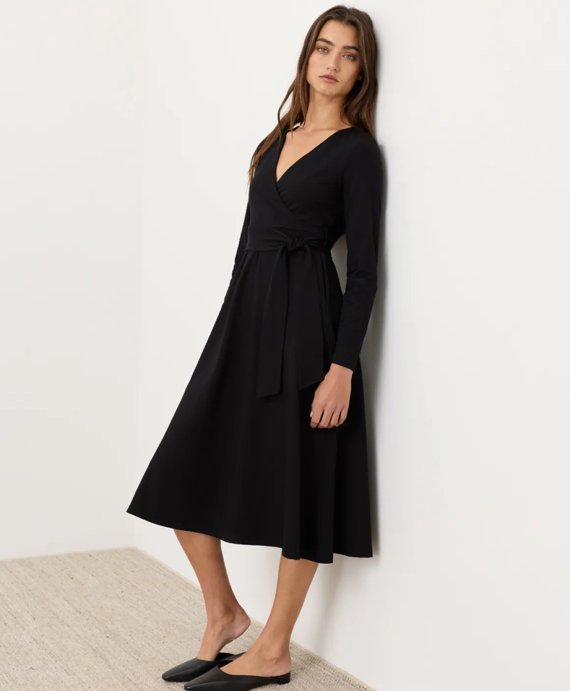 Organic Fit & Flare Wrap Dress