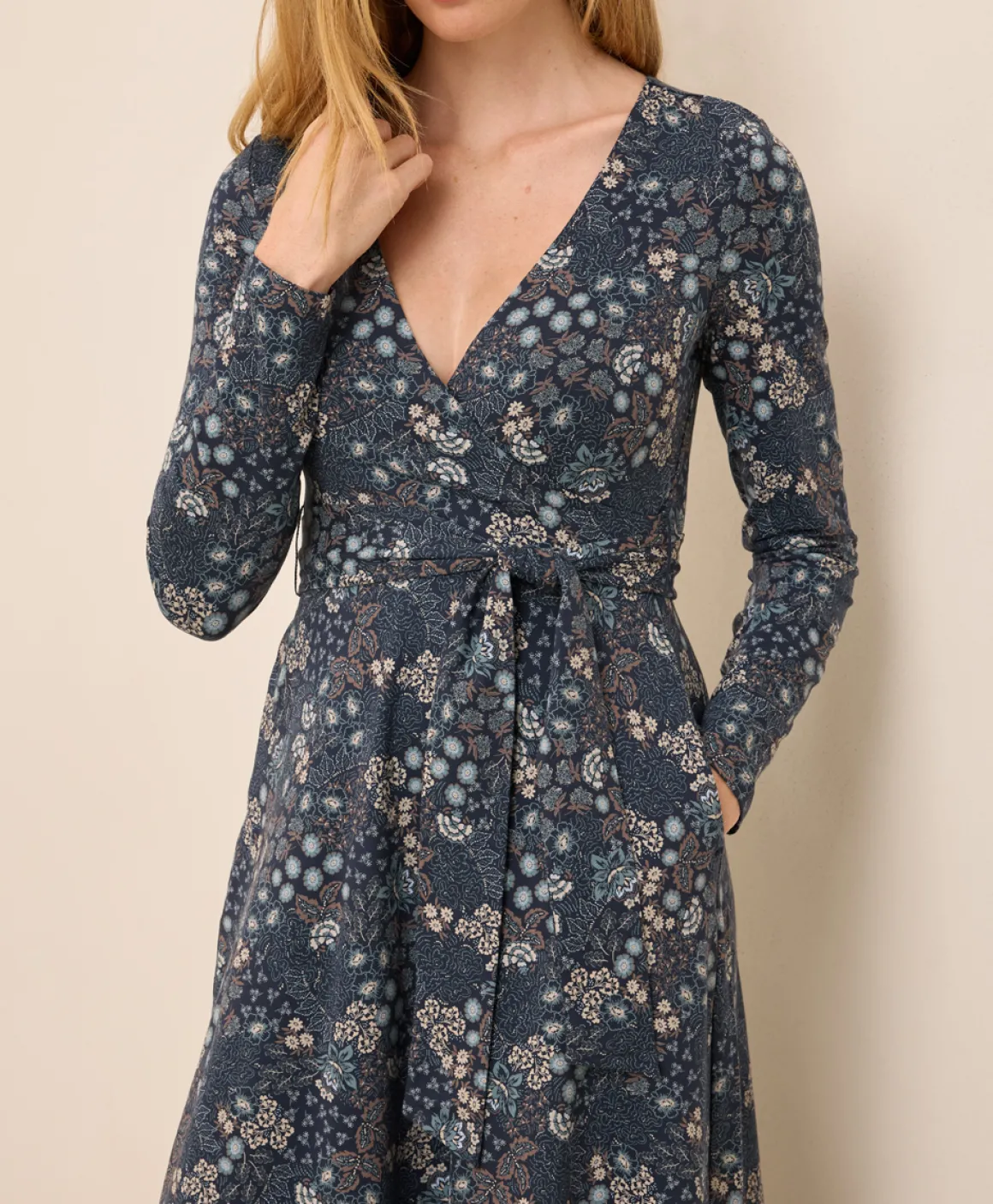 Organic Fit & Flare Wrap Dress