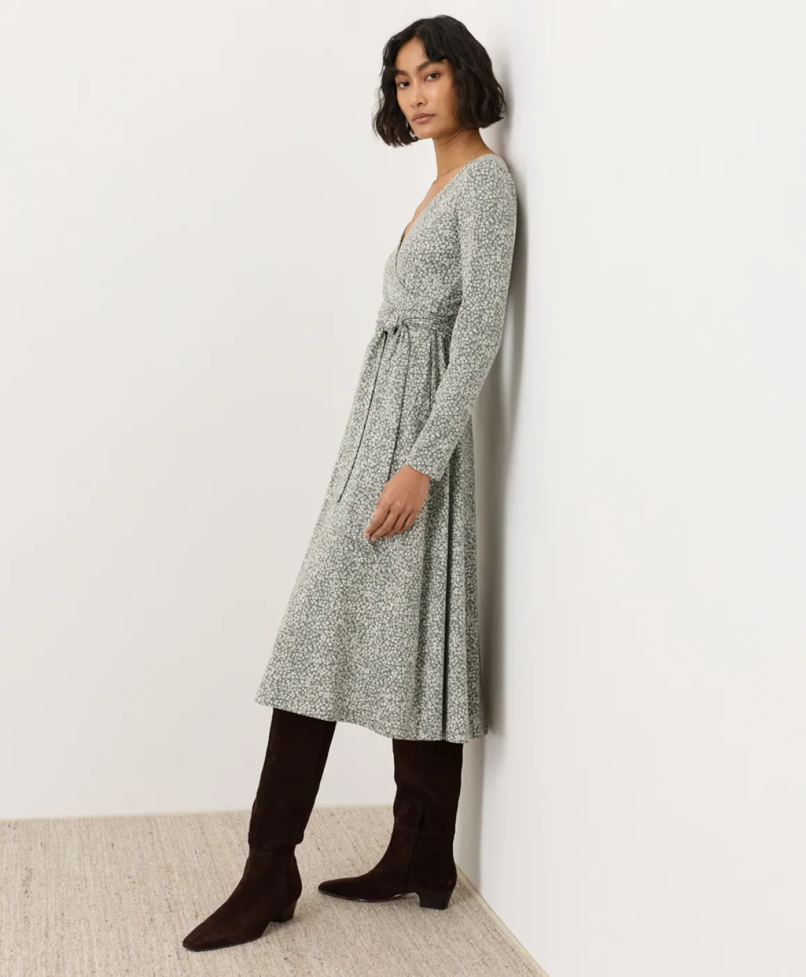 Organic Fit & Flare Wrap Dress