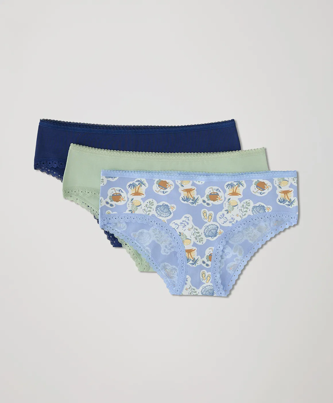 Organic Lace Cheeky Hipster 3-Pack