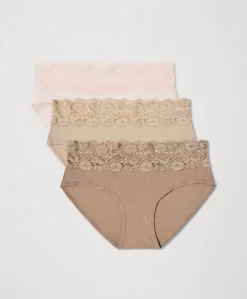 Organic Lace Waist Brief 3-Pack
