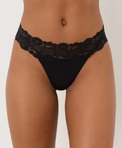 Organic Lace Waist Thong
