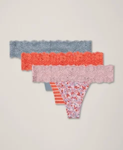 Organic Lace Waist Thong 3-Pack