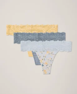 Organic Lace Waist Thong 3-Pack
