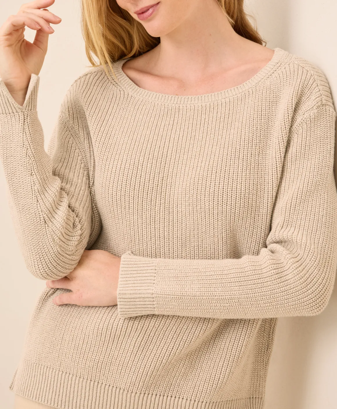 Organic Luxe Knit Boatneck Sweater