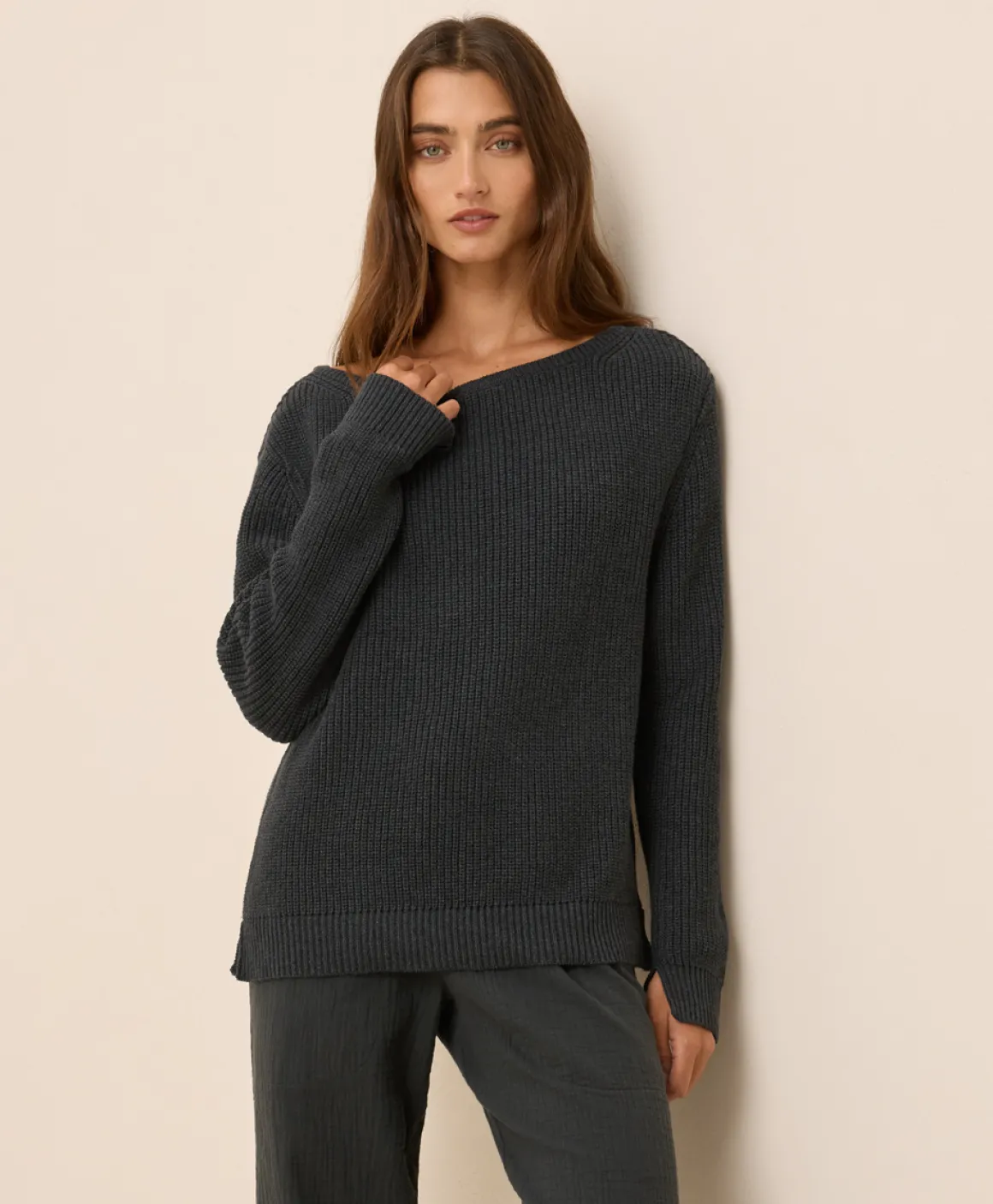 Organic Luxe Knit Boatneck Sweater