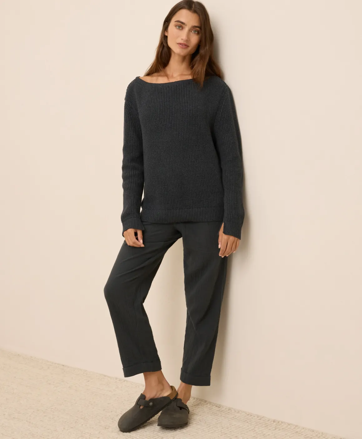 Organic Luxe Knit Boatneck Sweater