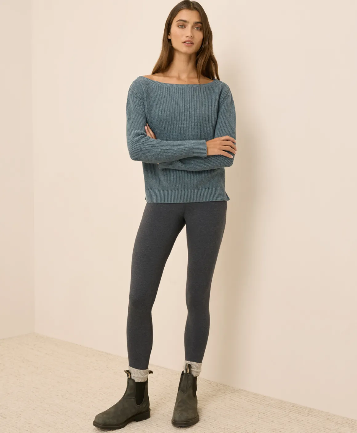 Organic Luxe Knit Boatneck Sweater