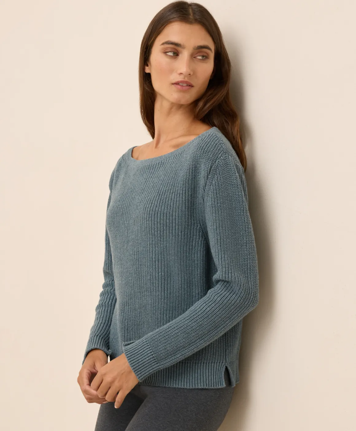 Organic Luxe Knit Boatneck Sweater