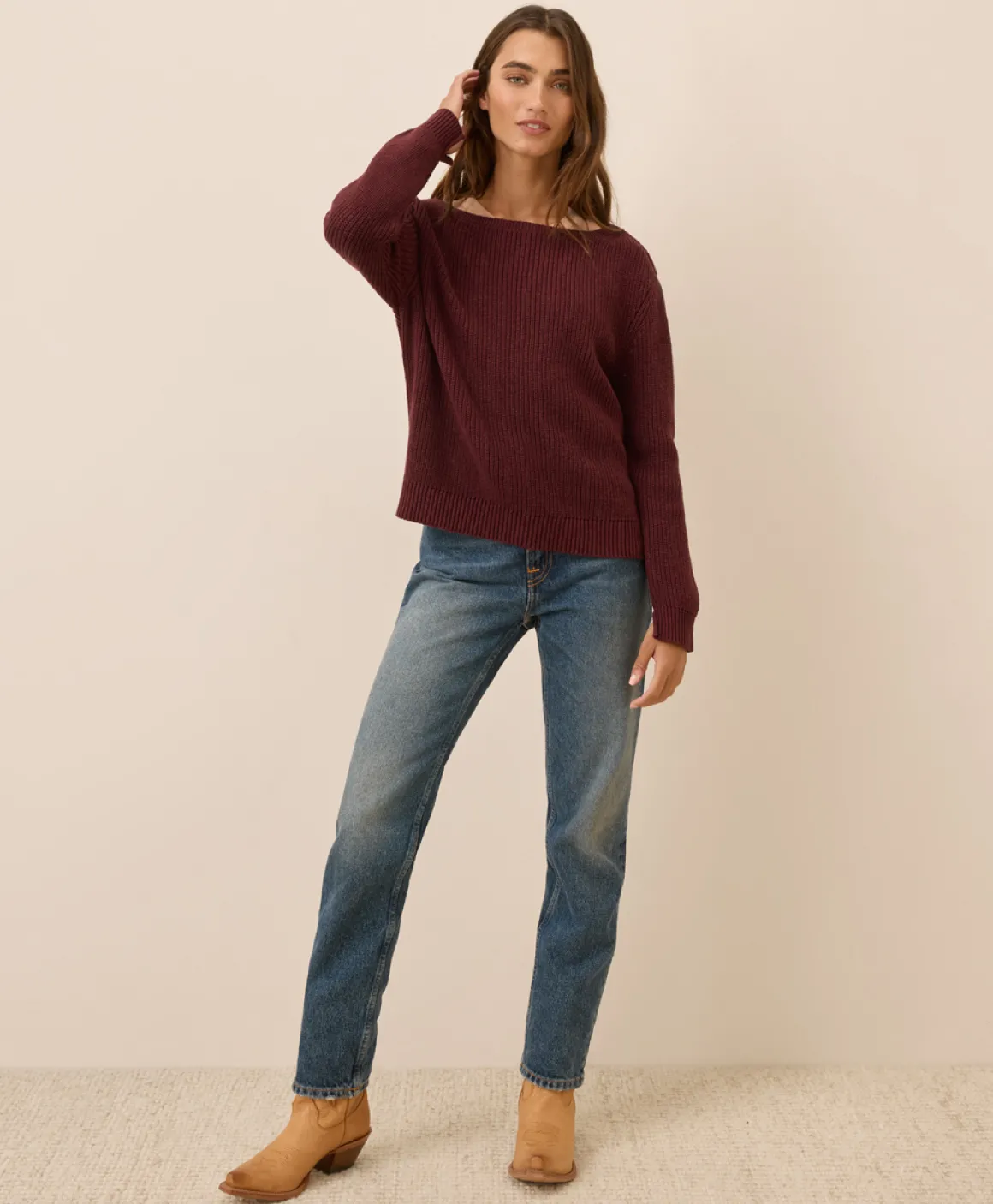 Organic Luxe Knit Boatneck Sweater