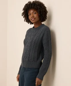 Organic Luxe Knit Cable Crew Sweater