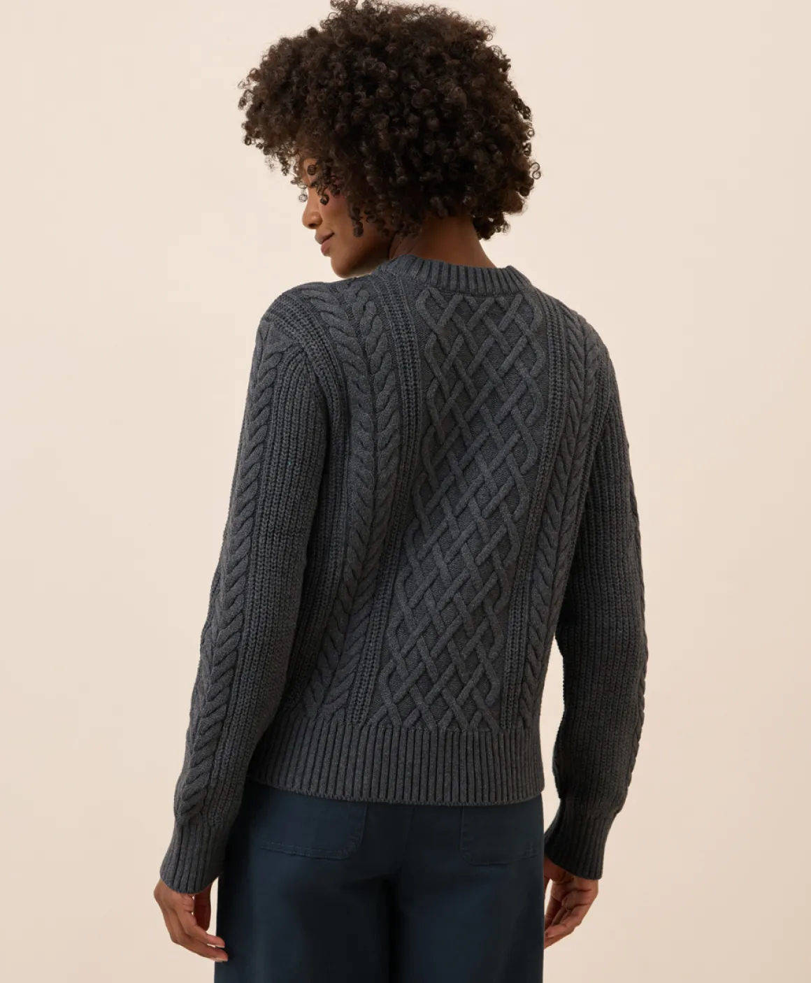 Organic Luxe Knit Cable Crew Sweater