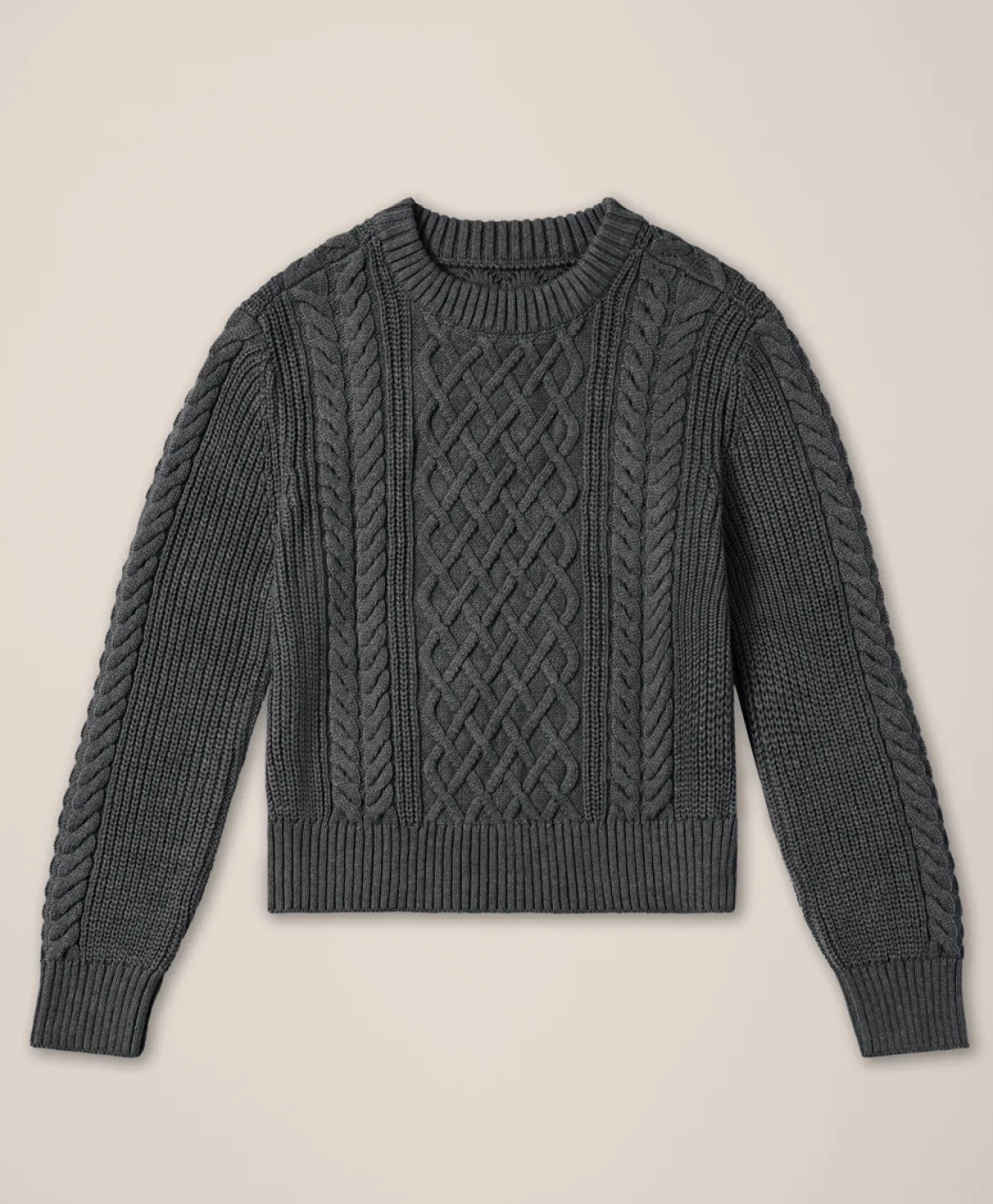 Organic Luxe Knit Cable Crew Sweater