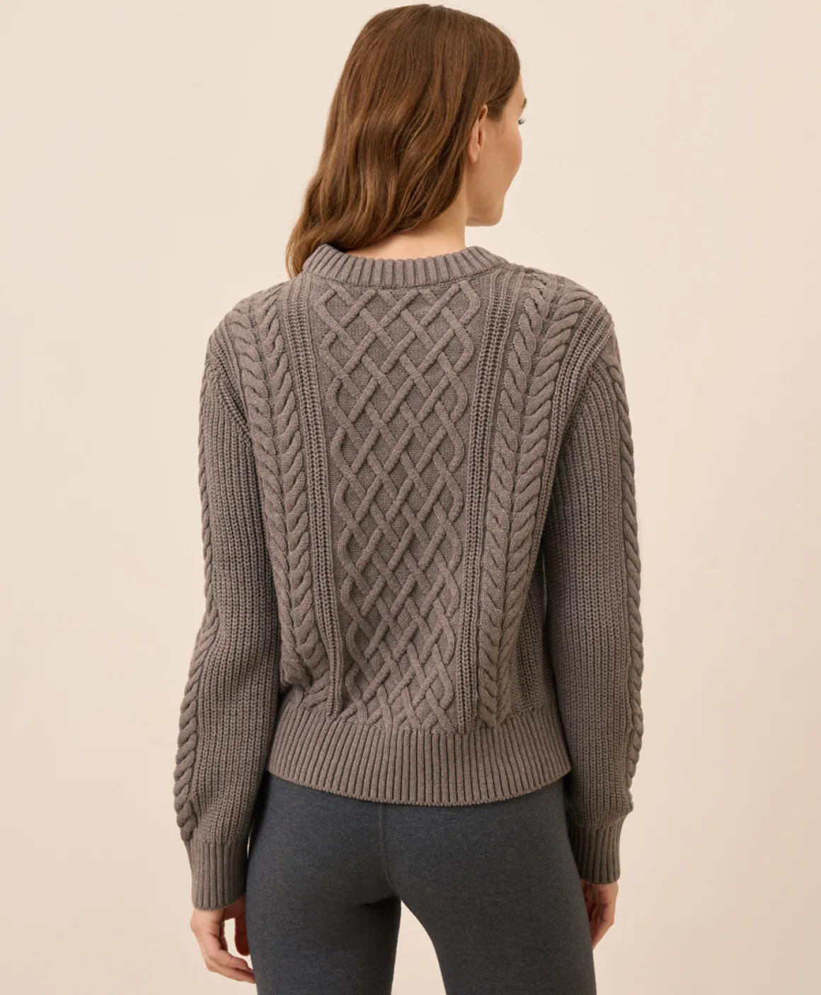 Organic Luxe Knit Cable Crew Sweater