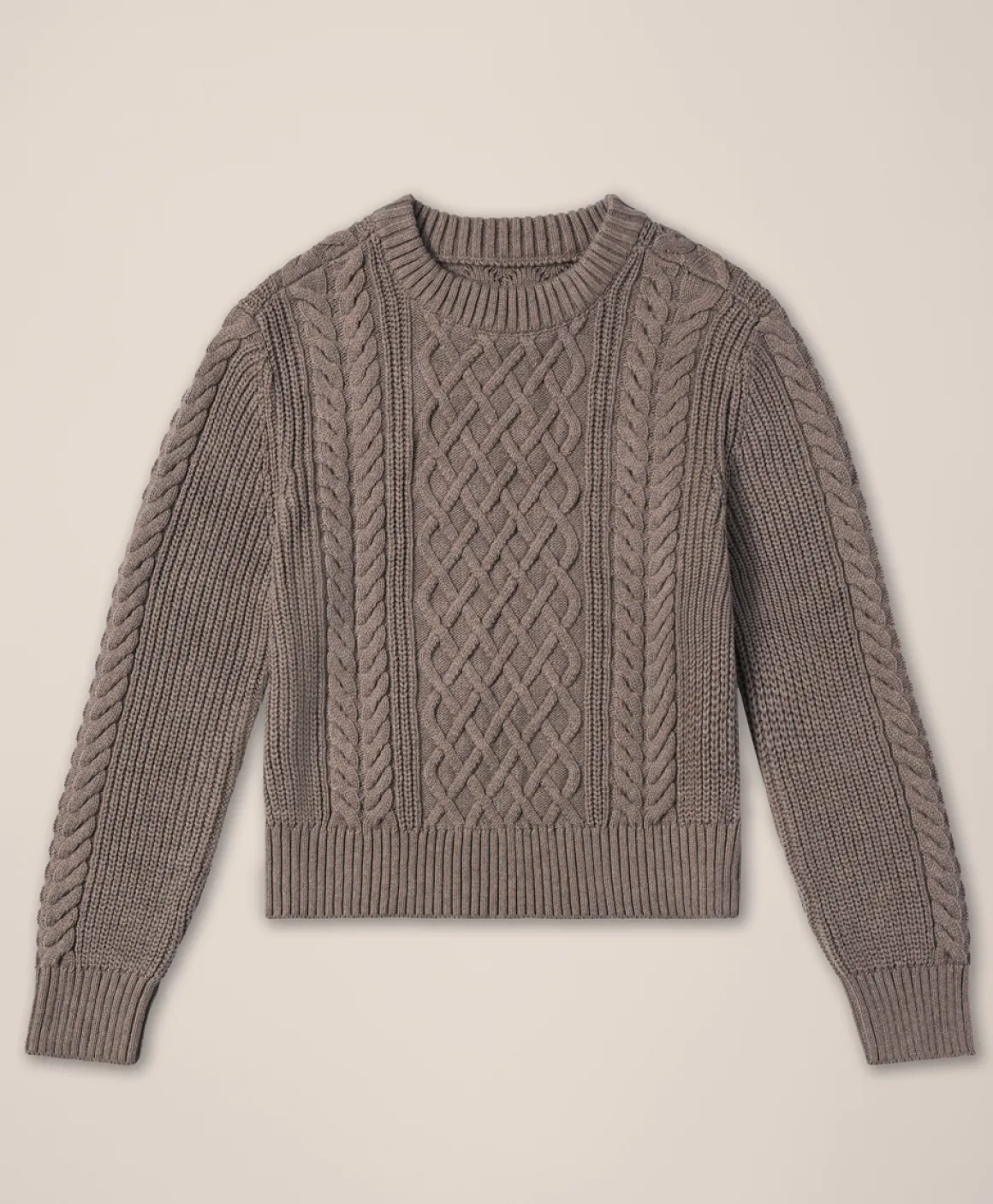 Organic Luxe Knit Cable Crew Sweater