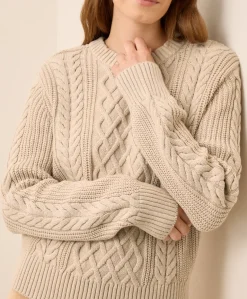 Organic Luxe Knit Cable Crew Sweater