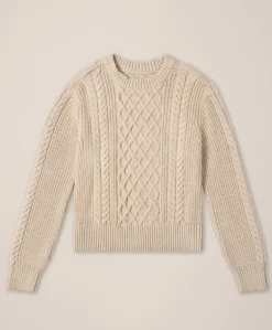 Organic Luxe Knit Cable Crew Sweater