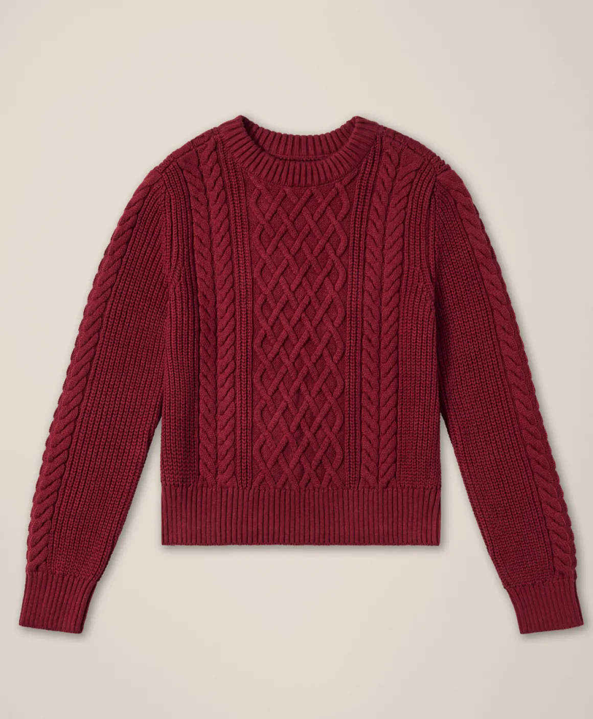 Organic Luxe Knit Cable Crew Sweater