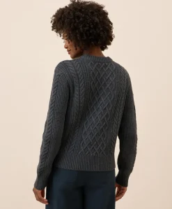 Organic Luxe Knit Cable Crew Sweater