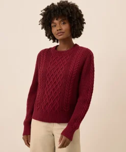 Organic Luxe Knit Cable Crew Sweater
