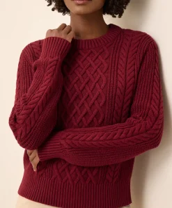 Organic Luxe Knit Cable Crew Sweater