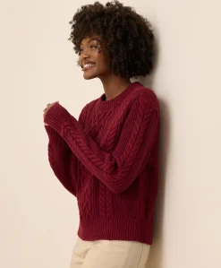 Organic Luxe Knit Cable Crew Sweater