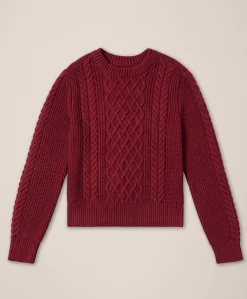 Organic Luxe Knit Cable Crew Sweater