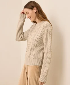 Organic Luxe Knit Cable Crew Sweater