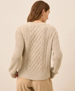 Organic Luxe Knit Cable Crew Sweater