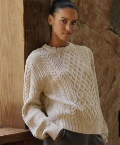Organic Luxe Knit Cable Crew Sweater