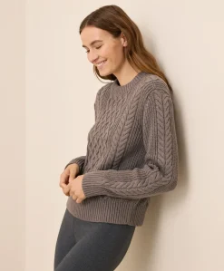 Organic Luxe Knit Cable Crew Sweater