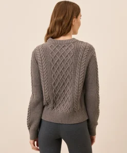 Organic Luxe Knit Cable Crew Sweater