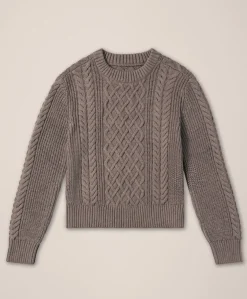 Organic Luxe Knit Cable Crew Sweater