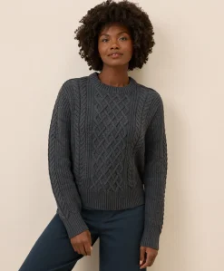 Organic Luxe Knit Cable Crew Sweater