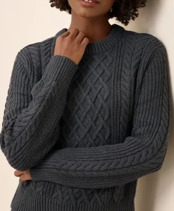 Organic Luxe Knit Cable Crew Sweater