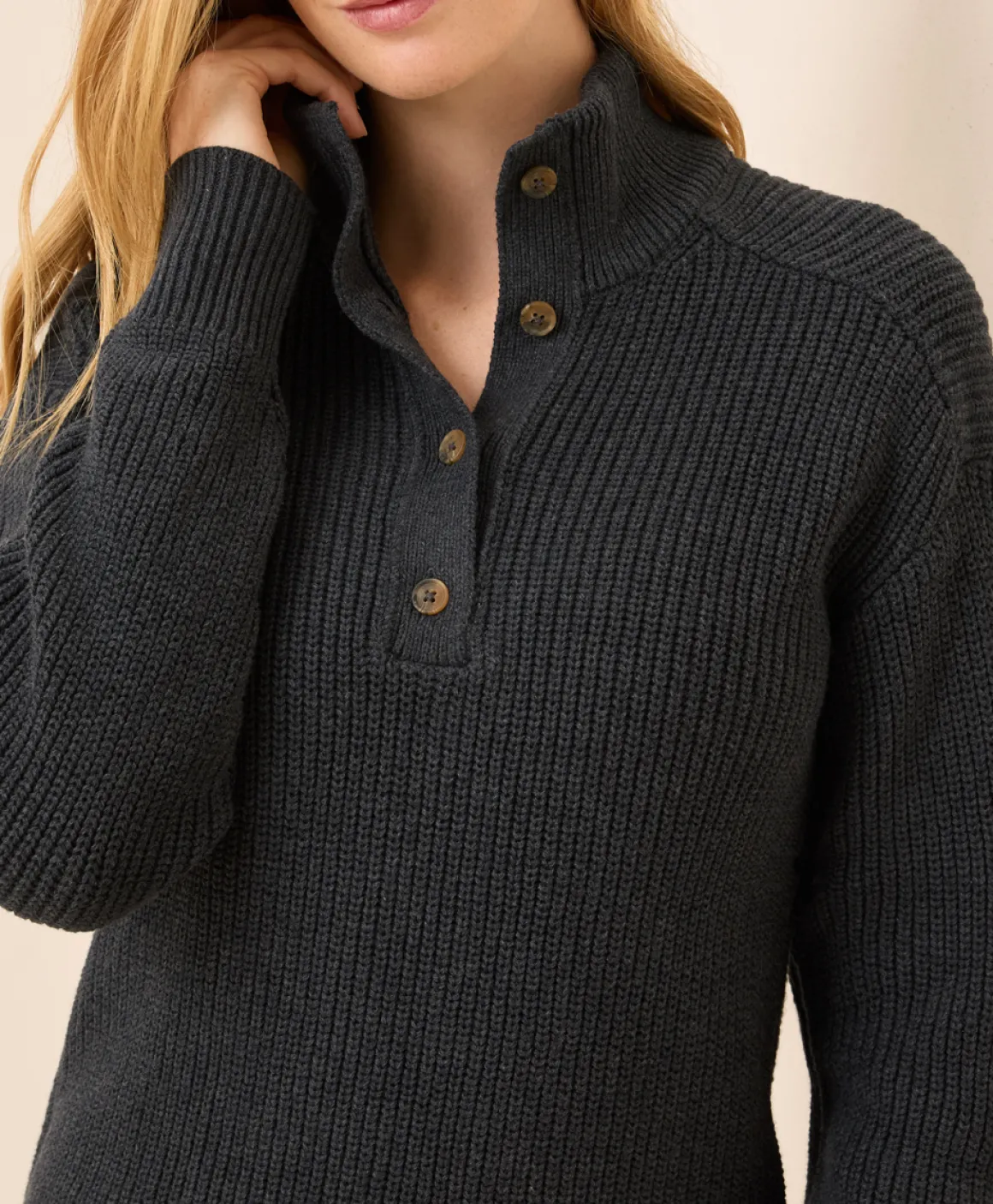 Organic Luxe Knit Henley Sweater