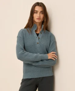 Organic Luxe Knit Henley Sweater
