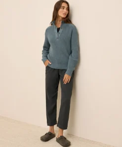 Organic Luxe Knit Henley Sweater