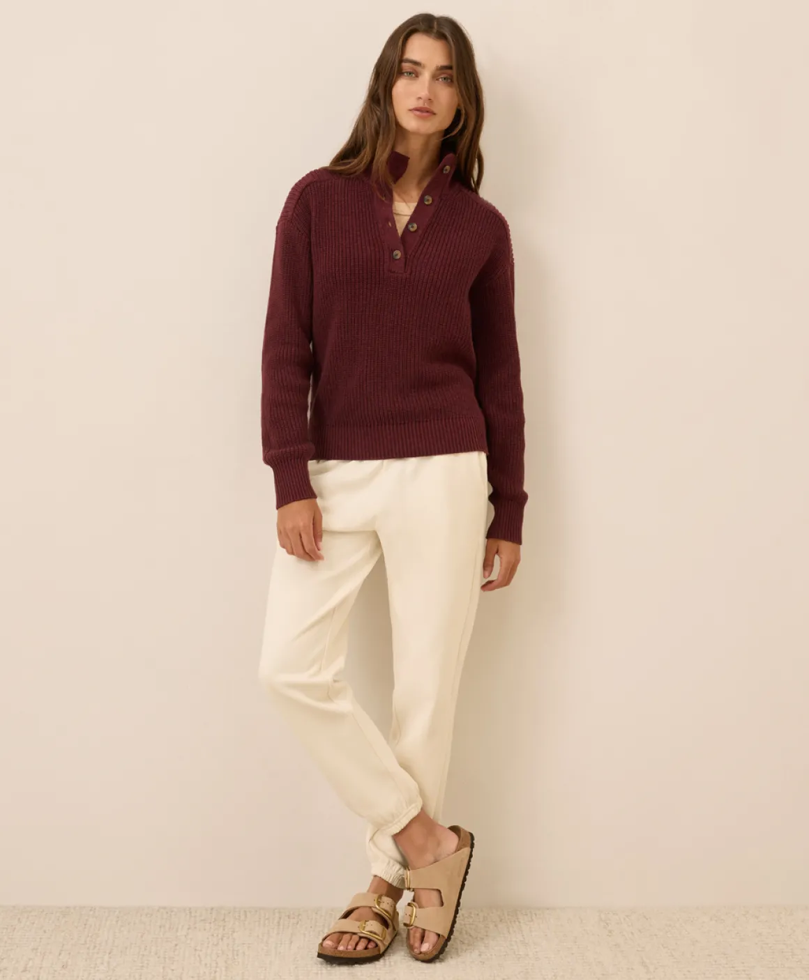 Organic Luxe Knit Henley Sweater