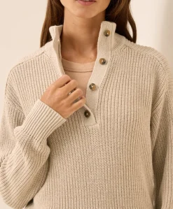 Organic Luxe Knit Henley Sweater