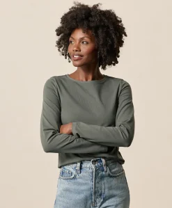 Organic Luxe Stretch Jersey Slim Long Sleeve Tee