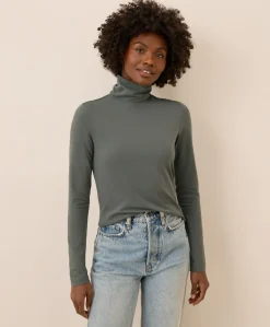Organic Luxe Stretch Jersey Slim Turtleneck