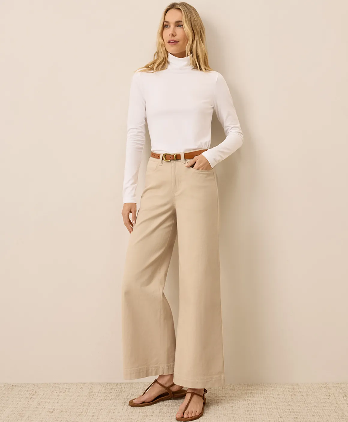 Organic Luxe Stretch Jersey Slim Turtleneck