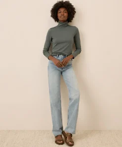 Organic Luxe Stretch Jersey Slim Turtleneck