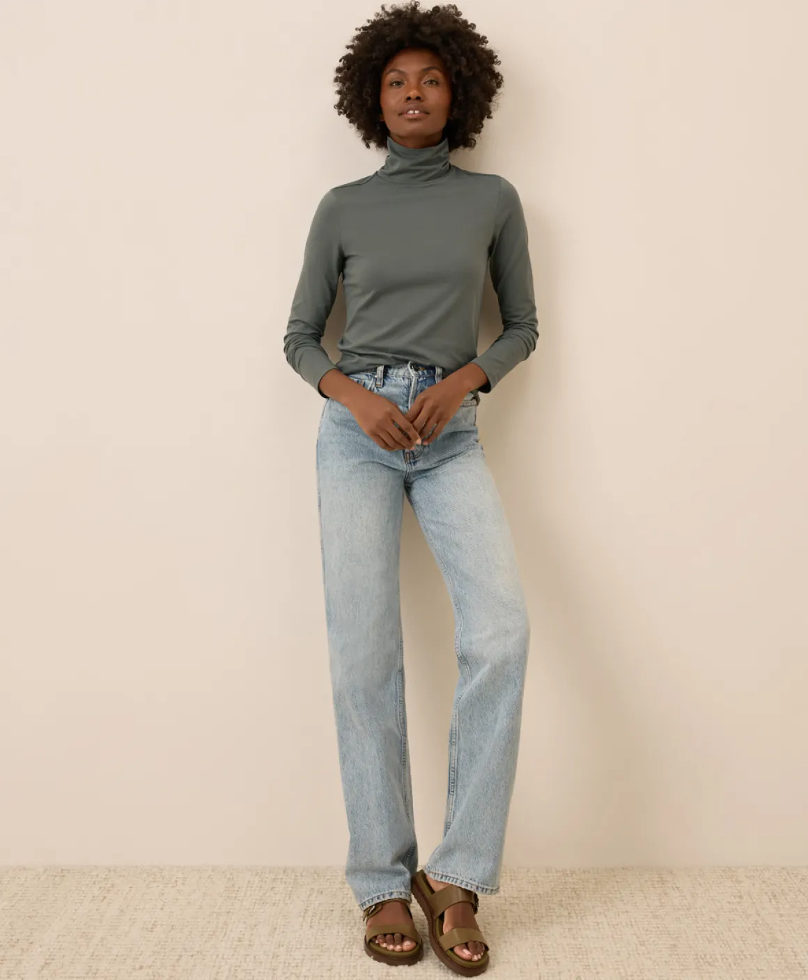 Organic Luxe Stretch Jersey Slim Turtleneck